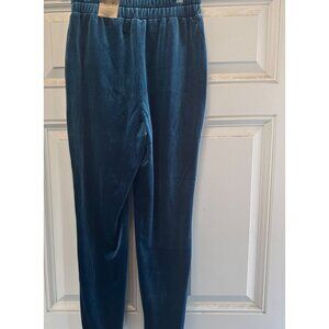 INC international Concepts Women Velvet Stretch Jogger Pant Blue Size S